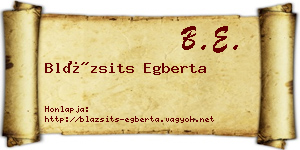 Blázsits Egberta névjegykártya